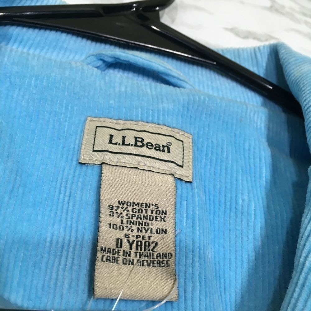 NWOT L.L. Bean Corduroy Blazer Jacket 6 Petite Blue 3 Button Cotton Spandex - Picture 4 of 11